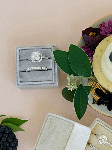 silver velvet wedding ring box gift ideas
