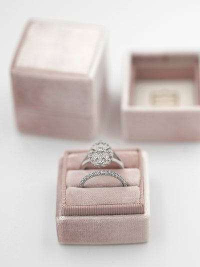 milennial pink blush mauve engagement ring box