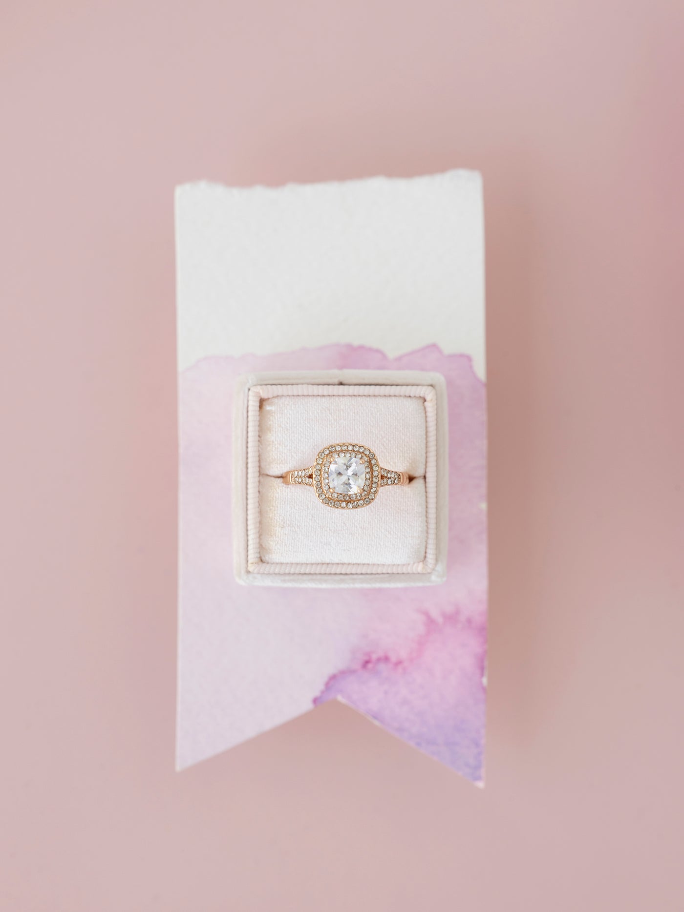 pale blush velvet ring box