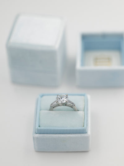 dusty blue velvet wedding ring box