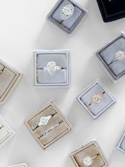 silver velvet wedding ring box bridal shower gift idea
