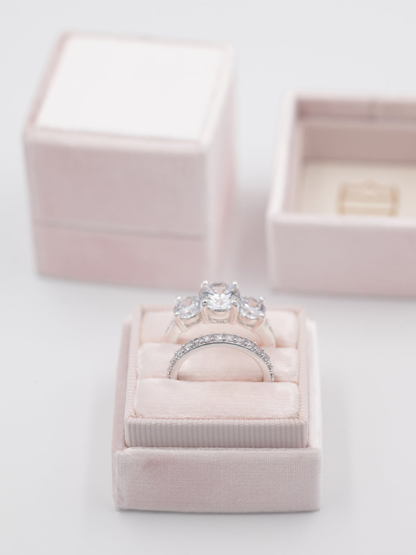 blush pink wedding engagement ring box wedding band