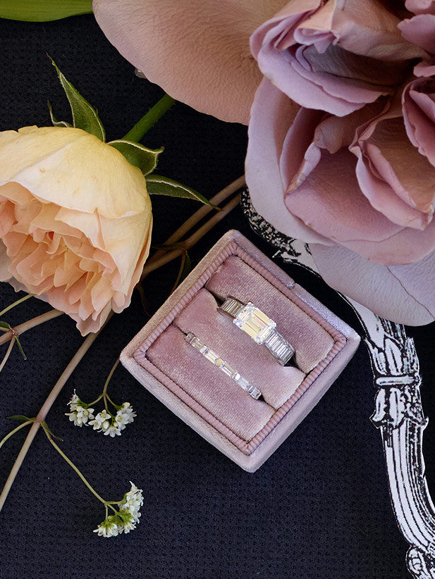 mauve velvet wedding ring box gift idea