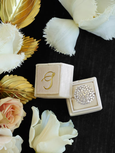 monogram personalized wedding heirloom ring box gift