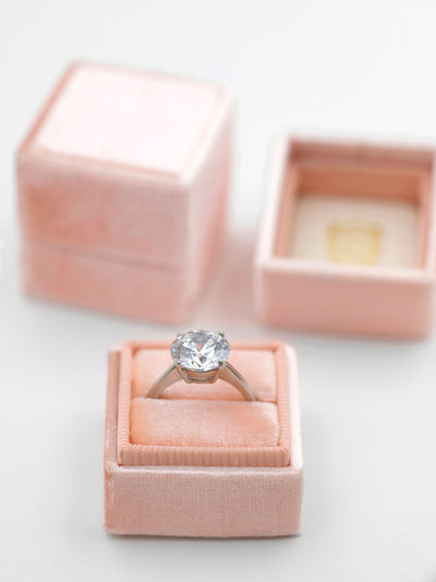 blush pink velvet ring box heirloom engagement and wedding gift