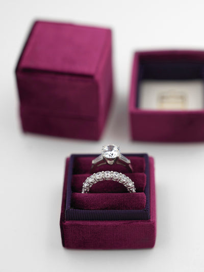 magenta wedding heirloom velvet ring box