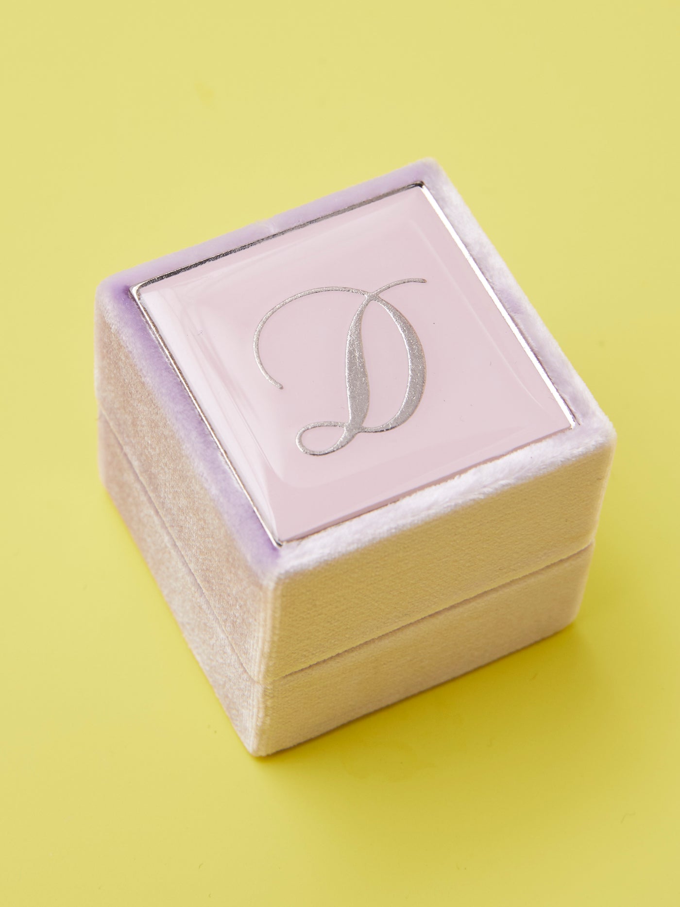 Monogrammed Velvet Ring Box