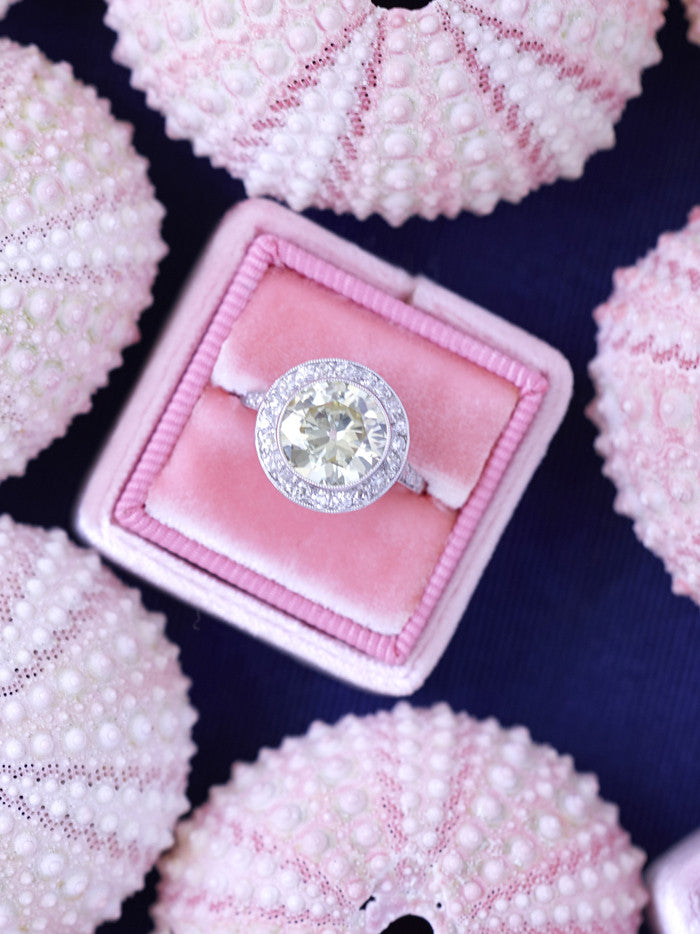 baby pink velvet wedding ring box vintage