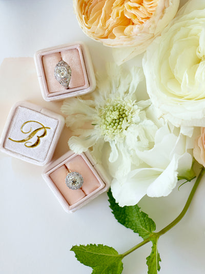 custom monogram gold bridal shower gift ring box