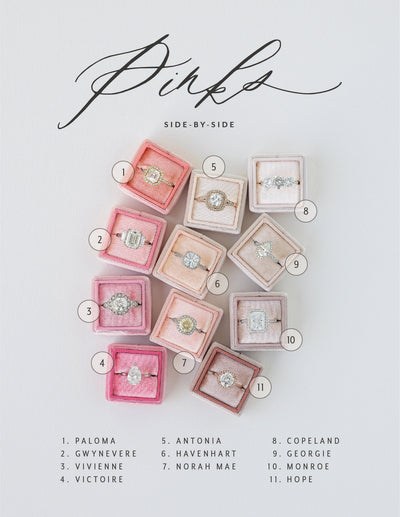 pink nude ring wedding vintage inspired ring box