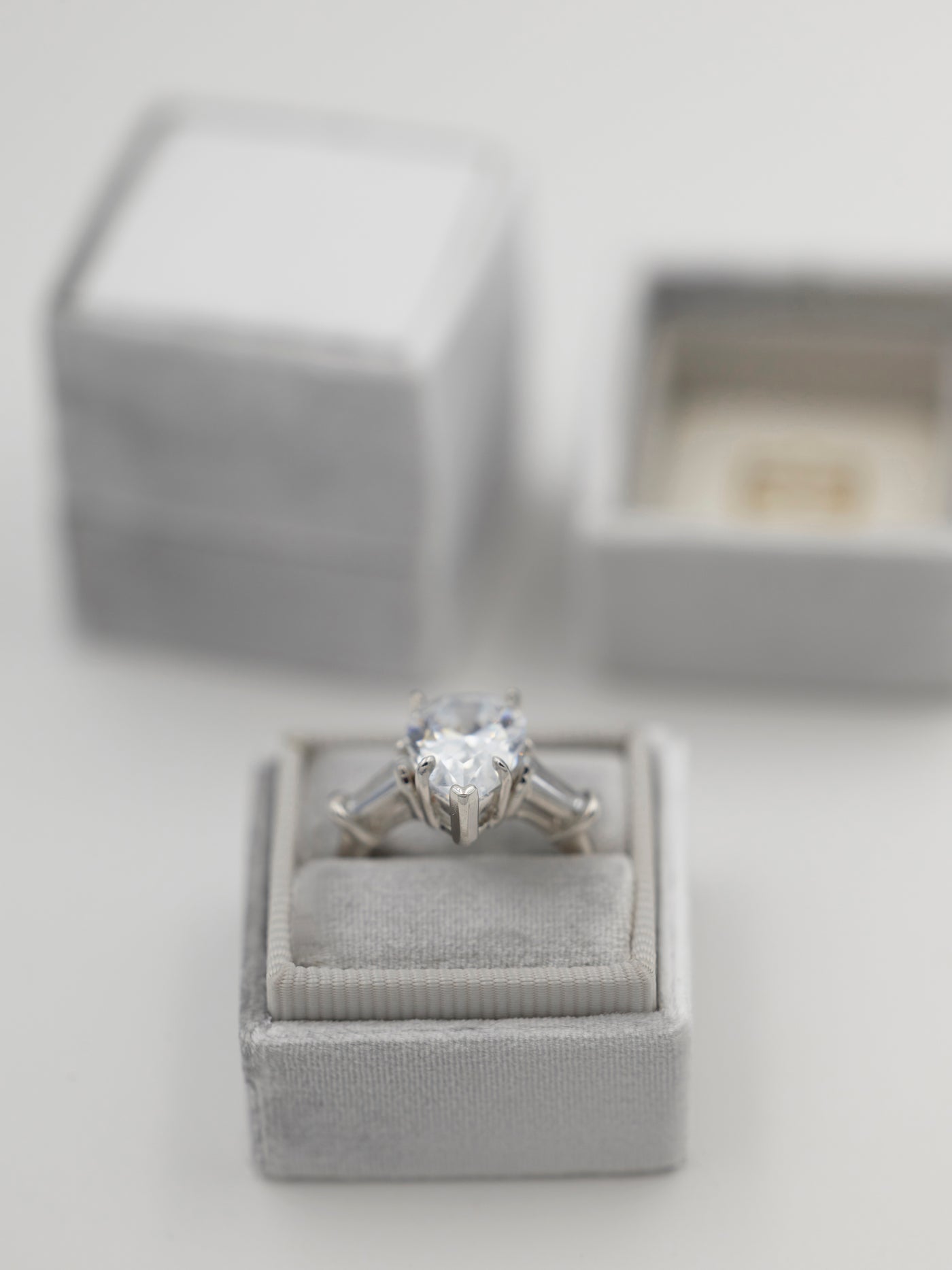 silver velvet wedding ring box