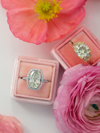vintage engagement rings velvet pink ring box