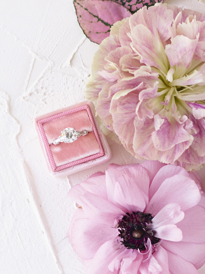 baby pink velvet wedding ring box bridal shower gift idea