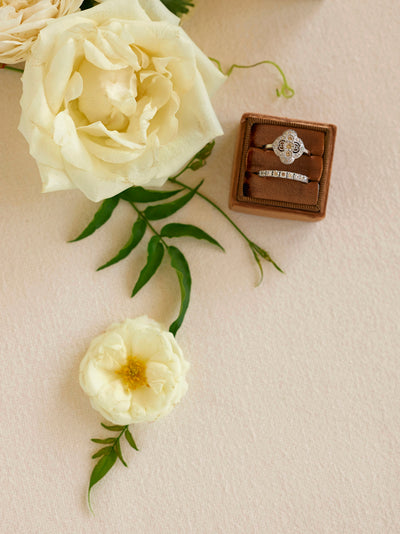 chocolate tan velvet wedding ring box bridal shower gift idea