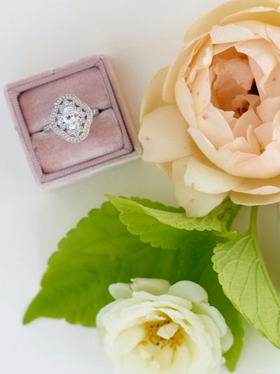 mauve velvet wedding ring box gift idea