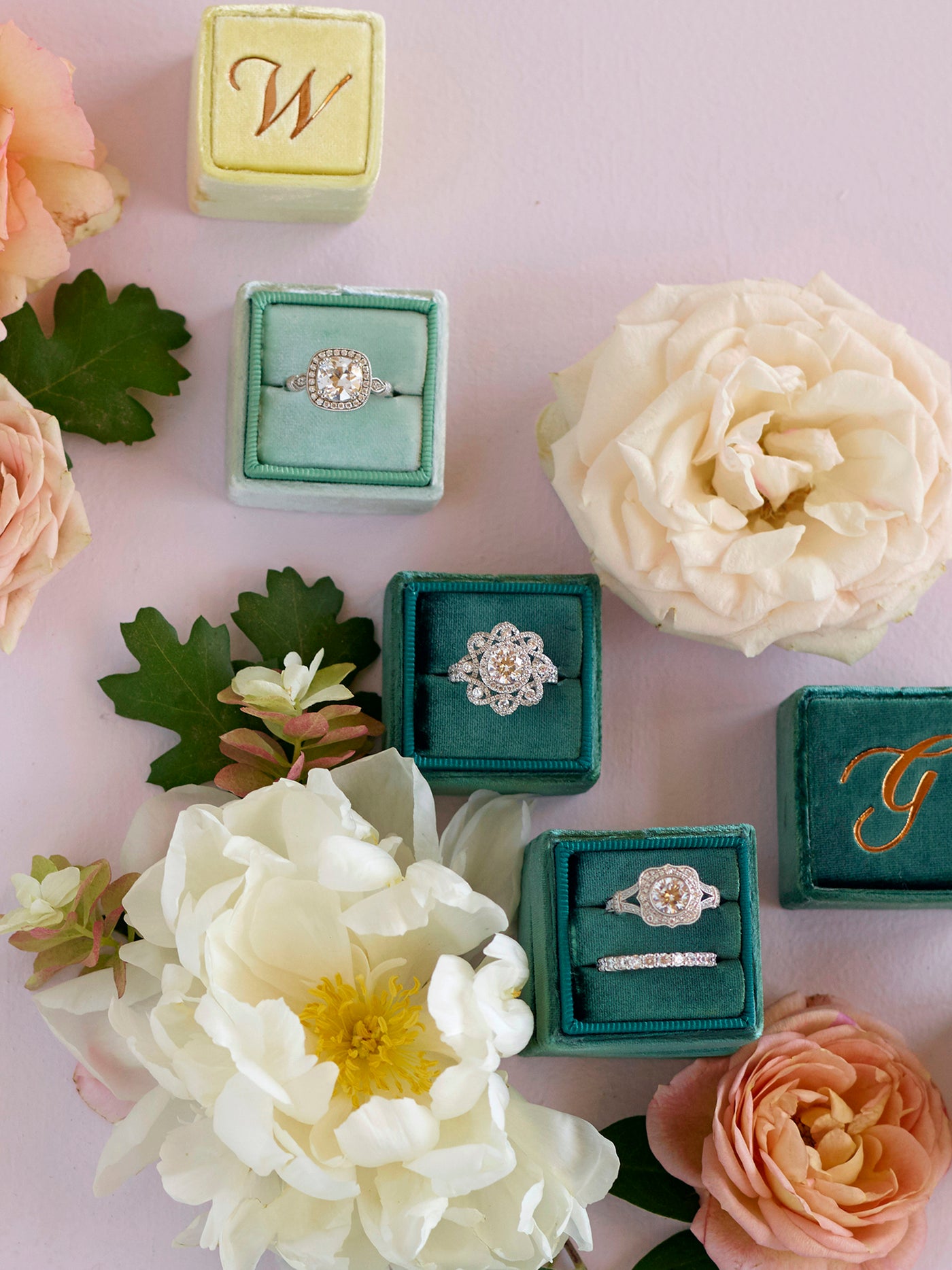 lovely green ring boxes