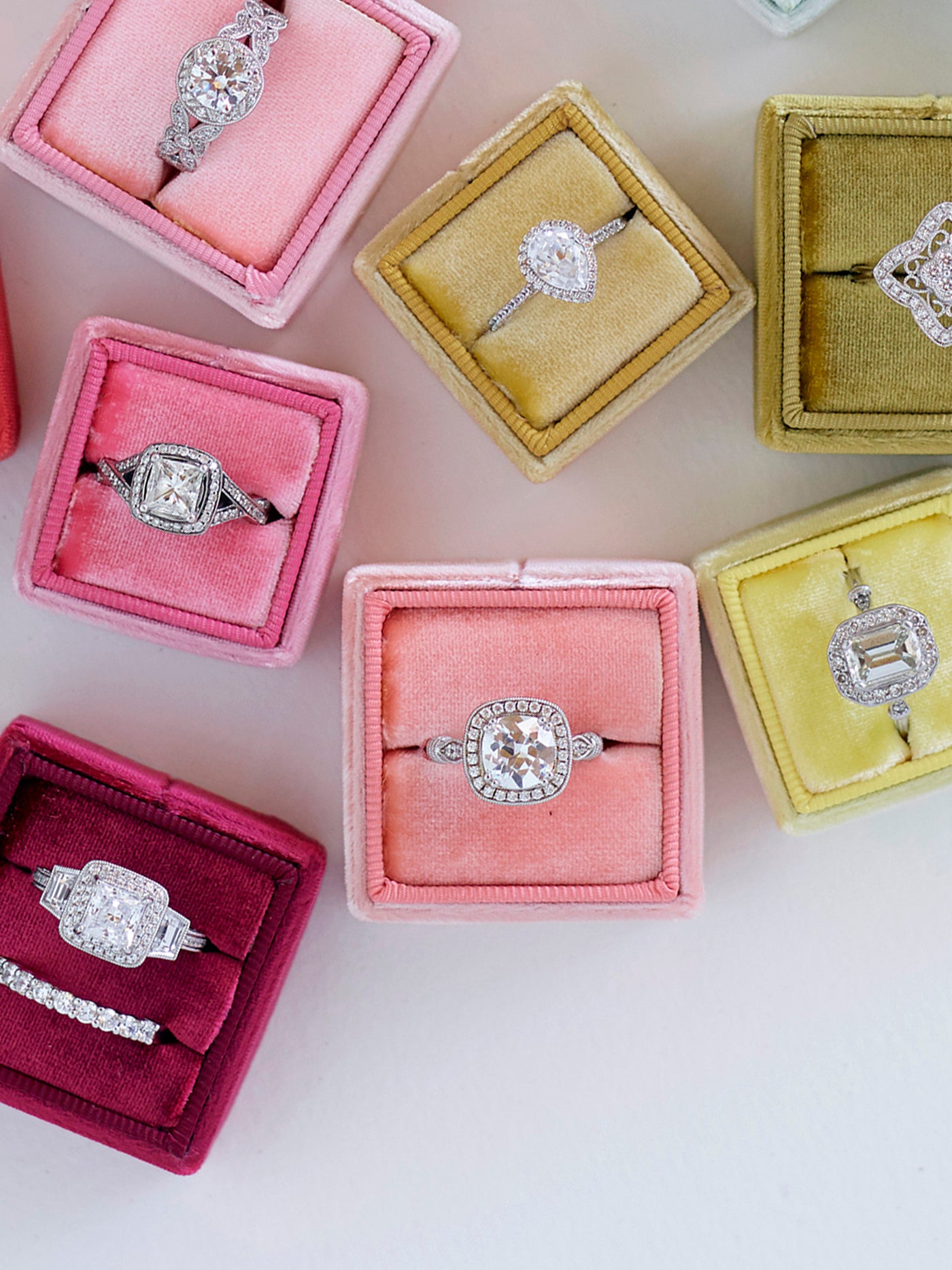 colorful velvet wedding ring box gift idea