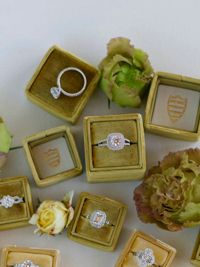 gold dark mustard engagement ring box custom handmade