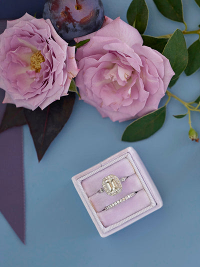 lavender purple wedding band ring box