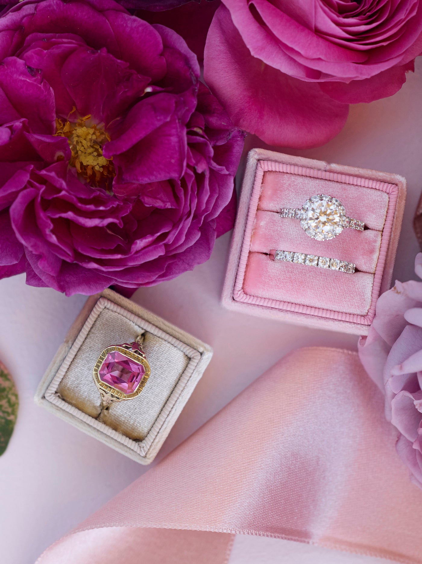 baby pink velvet wedding ring box  gift idea