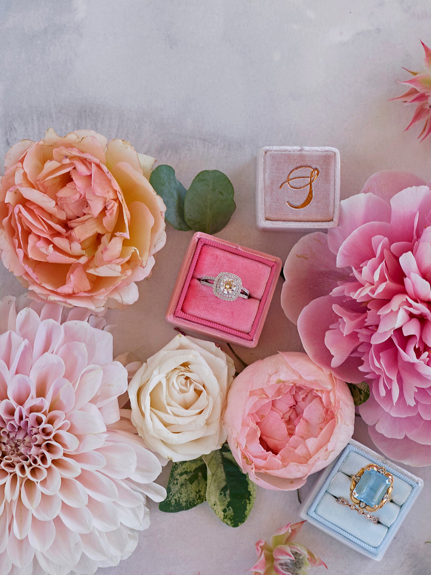 dark pink velvet wedding ring box bridal shower gift