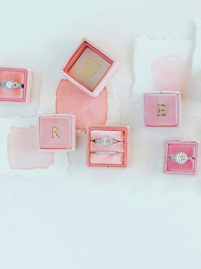 pink blush peach engagement ring box gift idea