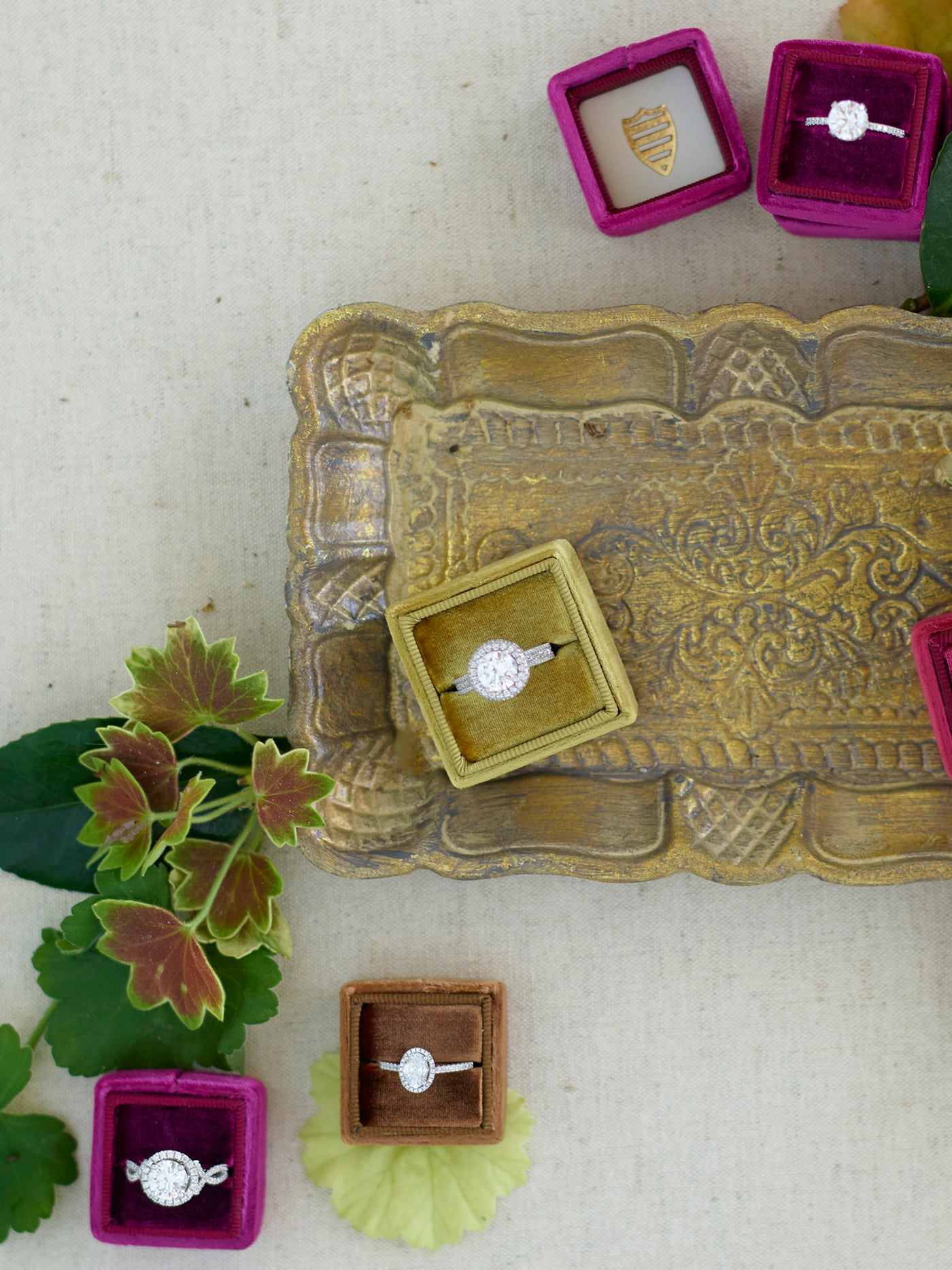 colorful ring box velvet jewelry box