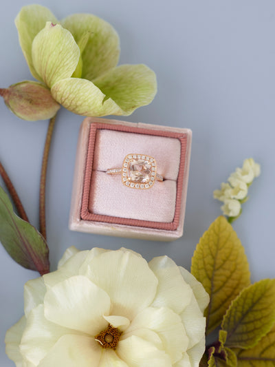 rose gold wedding ring box engagement gift