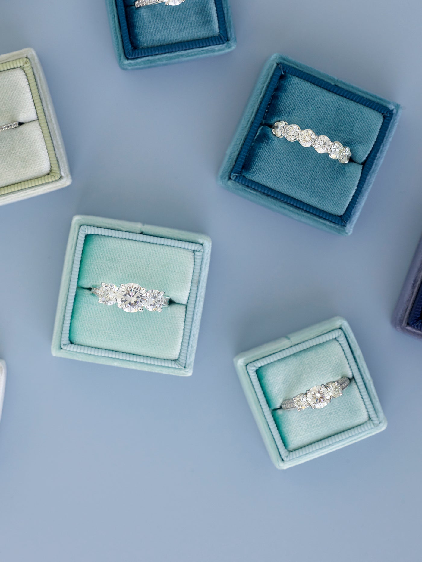 sea green blue wedding ring box birthday gift idea