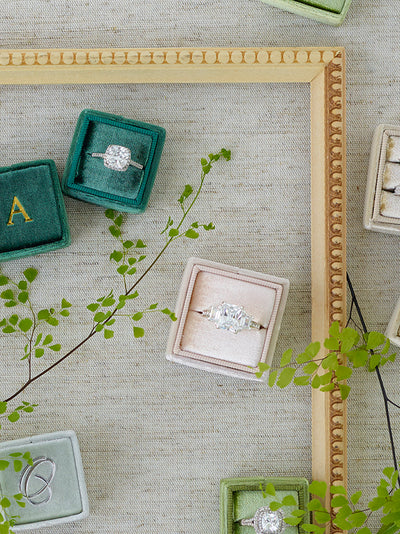 emerald nude wedding engagement ring box