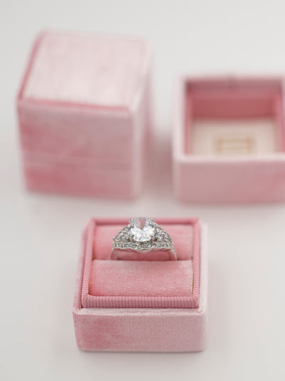 baby pink velvet wedding ring box
