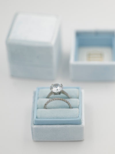 dusty blue velvet wedding ring box